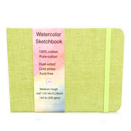 Prudiut 40 Sheets Watercolor Journal 4x6”, 140 lb/300 GSM Watercolor Sketchbook Cold Press Watercolor Paper Watercolor Notebook for Painting, Drawing