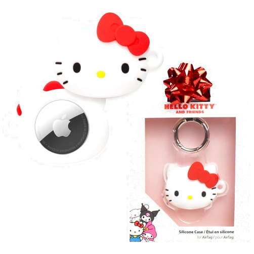 iFace Sanrio Friends Special Edition Silicone Protective Cover [ Compatible with Apple AirTag ][Cute Character Case] [Carabiner Keychain Clip Included] - Hello Kitty
