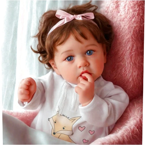 BABESIDE Lifelike Reborn Baby Dolls - 18 Inch Soft Body Realistic-Newborn Baby Dolls Cute Girl Curly Hair Real Life Dolls with Gift Box & Clothes Accessories Set for Kids Age 3+
