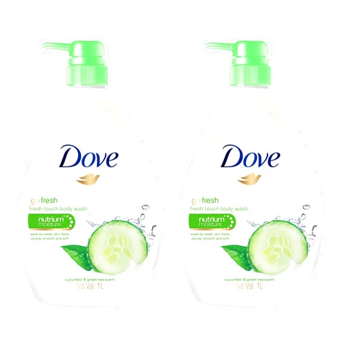 DOVE MEN + CARE Dove Go Fresh Nourishing Body Wash, Cucumber and Green - 33.8 Fl Oz / 1L x 2 Pack