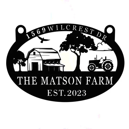 LXSIGNNX Metal Barn Sign,Personalized Farmhouse Farm Sign, Ranch Sign, Farm Sign with Last Name and Established Date, Farmhouse Monogram,Outdoor Family Name Sign,Custom Outdoor Farmhouse Sign