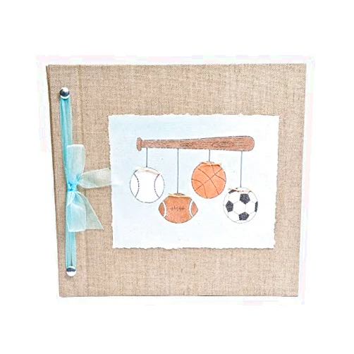 Hugs and Kisses XO Beautiful Baby Memory Book Keepsake, Hugs and Kisses XO, Baby Boy, Bat & Balls, Baby Journal and Photo Album