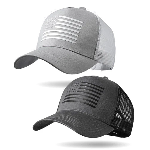 Spxkd American Flag Trucker Hat Baseball Cap Snapback Fitted Hats for Men Women Snap Closure Design Breathable Mesh Side Durable