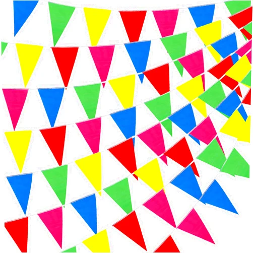 YGEOMER 300pcs Colorful Pennant Banner Flags, 375ft Multicolor Banners Carnival Decorations Supplies for Party Birthday and Shops Decorations