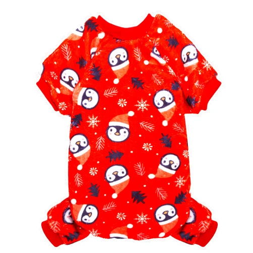 ORZECHKO Christmas Dog Pajamas for Small Dogs, Fleece Warm Winter Cute Dog Pjs Puppy Clothes Jumpsuit, Pet Onesies Holiday Dogs Apparel Christmas Costume