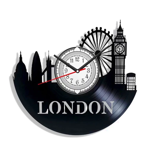 Orlybar London England Wall Clock Vinyl Record Wall Art 12 Inches Home Decoration Travel Souvenir Gifts