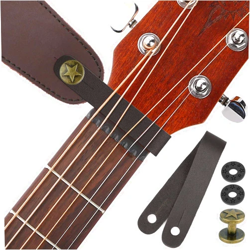Anwenk Guitar Strap Locks Acoustic Guitar Strap Button Leather Headstock Adapter Strap Lock Button, Top Grade,Black