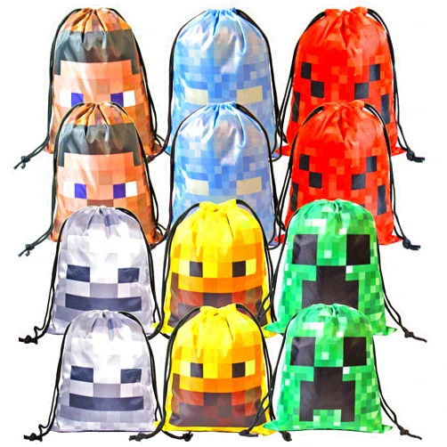 ADETON Minecraft Party Favor Bags, Minecraft Birthday Decorations, Minecraft Birthday Party Supplies, Minecraft Party Favors, Goodies Treat Bags, School Supplies, Gifts for Boys 8-12, Candy Bags, Creeper