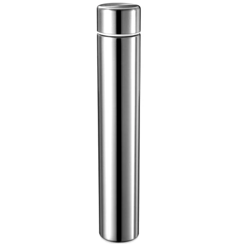 Vesici Slim Water Bottle 8.8 oz Small Stainless Steel Purse Compact Water Bottle Camping Travel Insulated Water Bottles Backpack Pocket Water Flask for Car Cold Coffee Tea(Silver,1 Pack)