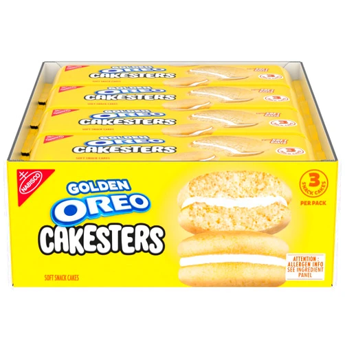 OREO Golden Cakesters Soft Snack Cakes, 8-3.03 oz Snack Packs