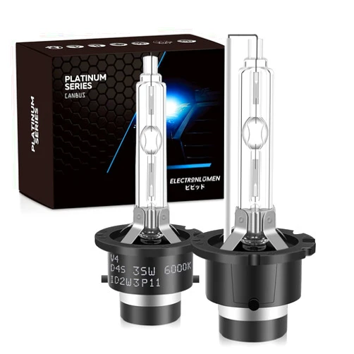 ELECTRONLUMEN D4S HID Xenon Headlight Bulbs 35W 6000K High Low Beam Replacement Headlamps - Cool White, Pack of 2