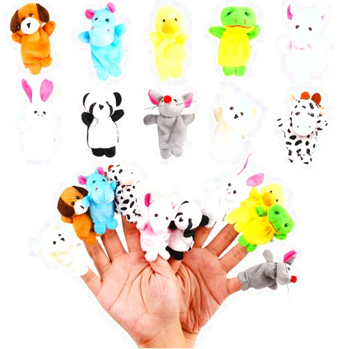 Miaopen 10Pcs Finger Puppets Set - Soft Plush Animals Finger Puppet Toys for Kids, Mini Plush Figures Toy Assortment for Boys & Girls, Party Favors for Shows, Playtime, Schools