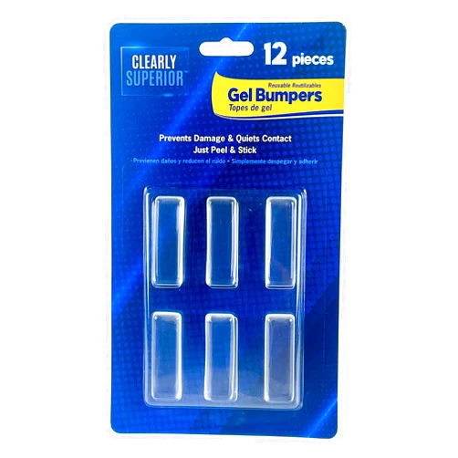 Clearly Superior 12-Pack Clearly Superior Gel Bumpers. Small Rectangle 1.5