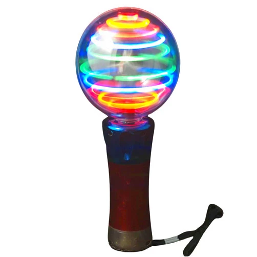 Flashing Panda Meteor Storm Flashing Spinner Wand LED Light Up Magic Ball Changing Pattern Novelty Orb Sensory Wand Party Favor Special Needs