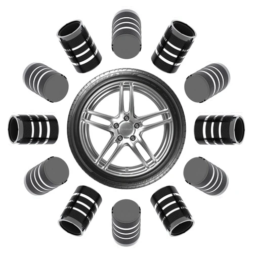 BFXM 12Pcs Car Tire Valve Stem Caps, Tire Air Cap for Car, Universal Stem Covers, Plastic Liner Corrosion Resistant Car Wheel Tires Pressure Cap for BMW Ford Cars Motorcycles Suvs Trucks