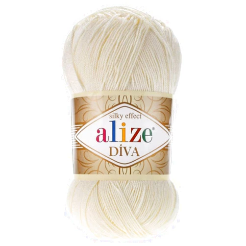 Alize Diva Silk Effect 100% Microfiber Acrylic Yarn 1 Ball skeins 100gr 383yds Color (383-Stone)