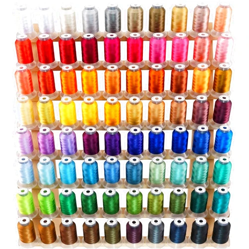 New brothread 80 Spools Polyester Embroidery Machine Thread Kit 500M (550Y) Each Spool - Colors Compatible with Janome and Robison-Anton Colors