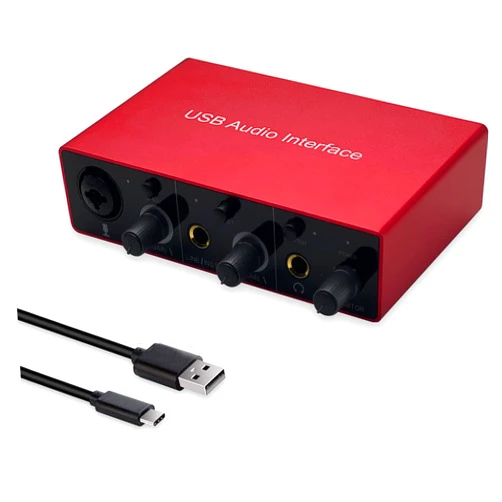 Y.D.F Audio Interface USB Audio Interface with Mic Preamplifier USB Audio Mixer Recorder with 48V Phantom Power, 24 Bit, Support Tablet, Computers and Other Equipment Recording （NO DAW Software included）