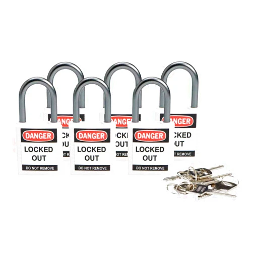 Brady 118966 White, Brady Compact Safety Lock - Keyed Alike (6 Locks)