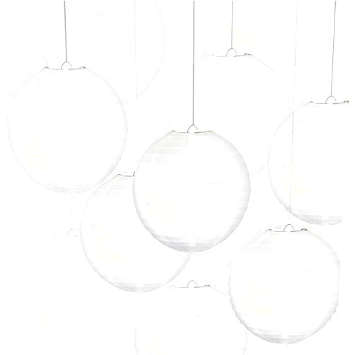 Famolay White Paper Lanterns 10 Pcs size of 12
