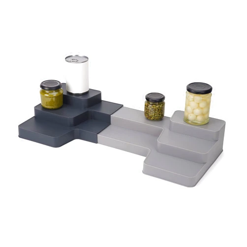 Joseph Joseph CupboardStore Expandable 3 Tier Shelf Organizer for Cabinet, Gray