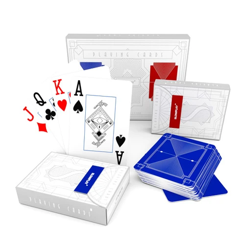 SLOWPLAY 100% Plastic Playing Cards, 2-Deck Poker Card Set, Jumbo Index, Poker Size, Superior Flexibility and Durability, Waterproof & Washable, Professional Playing Cards for Texas Hold’em Poker