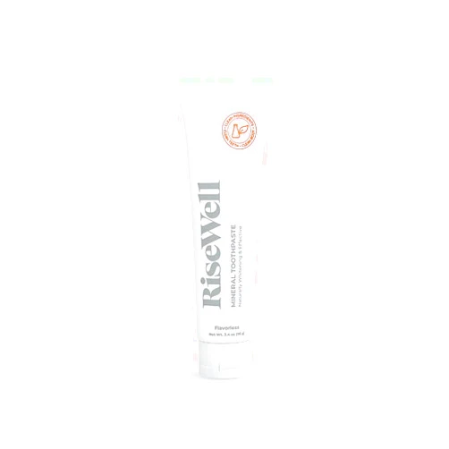 RiseWell Mineral Unflavored Toothpaste - Hydroxyapatite Flavorless Toothpaste - Made in The USA, Sensitive Teeth Whitening, No Added Fluoride, SLS-Free - Made by Dentists, 3.4 Oz