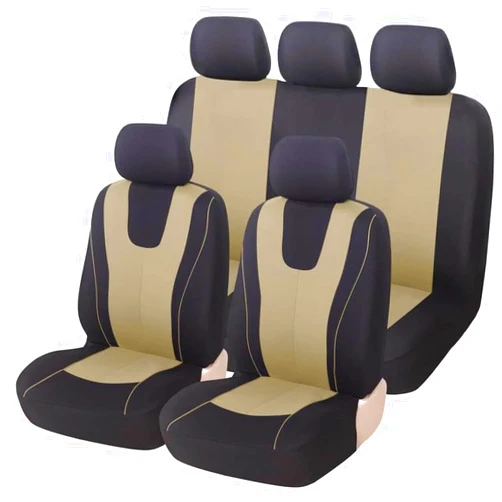 CfuLLi Car Seat Cover Sets for Aston Martin Rapide,Front Rear Covers Protector Breathable Comfortable Full Surround Kit Airbag Compatible Accessories,Beige