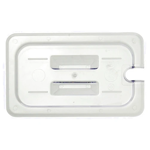 HUBERT 1/4 Size Notched Food Pan Cover with Handle Clear Polycarbonate