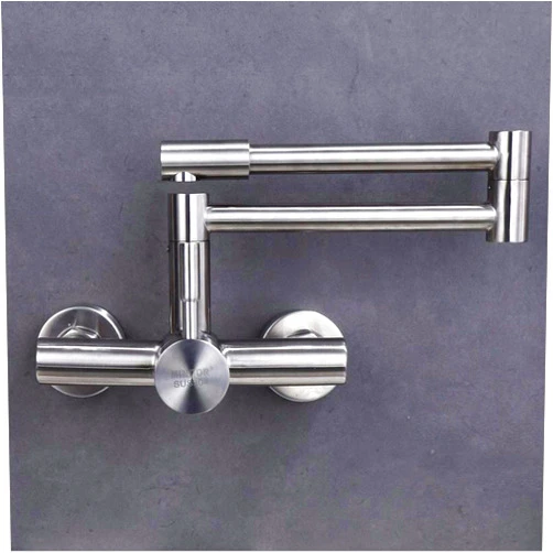 TONPOP in-Wall Type hot and Cold Faucet 304 Stainless Steel Kitchen Sink wash Basin Rotating Collapsible Faucet