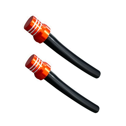 Gasedin 2 PCS Breather Hose Gas Fuel Tank Cap, CNC One Way Tank Vent Tube with Aluminum Breather Valve, Universal for ATV Quad Off-Road Pit Dirt Bike, Motorcycle Accessories (Orange)