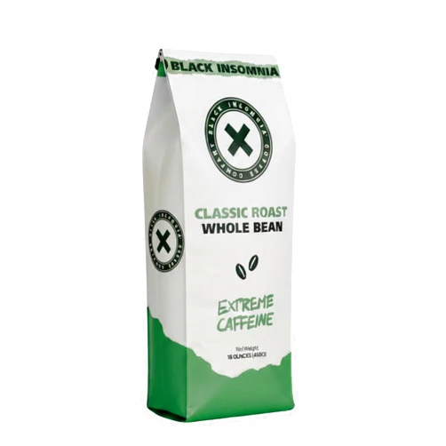 BLACK INSOMNIA COFFEE Black Insomnia Classic Roast Whole Bean Coffee - The Strongest Coffee in the World - 1lb Bag (Pack of 1)