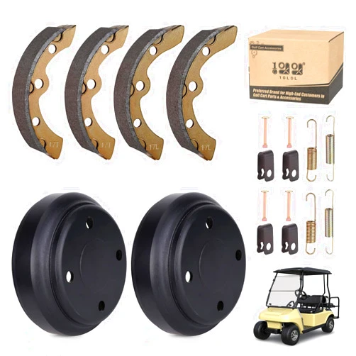 10L0L Golf Cart Brake Repair Kit fit Club Car DS 1995-Up and Precedent 2004-Up,Club Car Brake Drums & Brake Pads & Brake Shoes Spring Kit,OEM# 101791101, 10603, 1018232-01