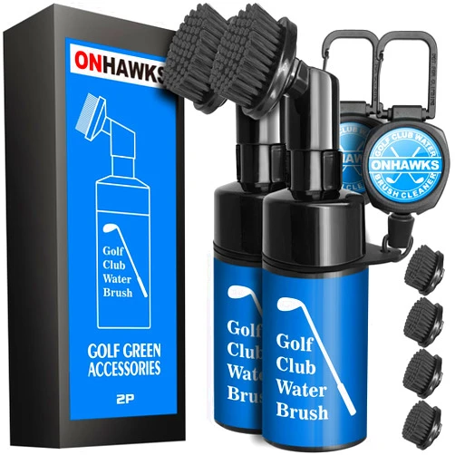 ONHAWKS Upgraded Pro Golf Club Water Brush Cleaner with Retainer Clip,Ultimate Green Cleaning Equipment for Golfers,Simple and Effective Club Cleaning Accessories,Best Golf Gifts for Men and Women