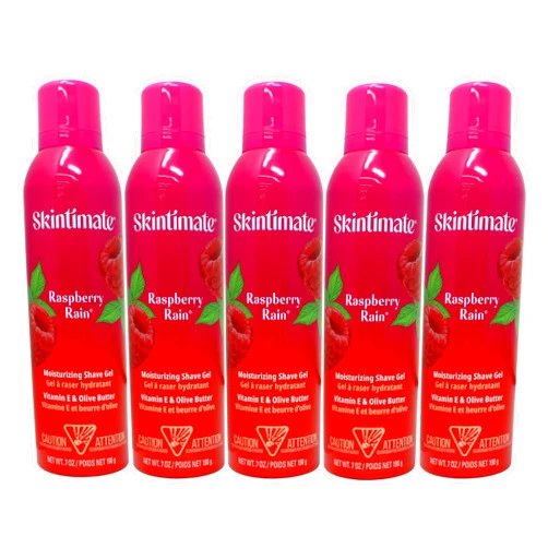 Skintimate Signature Scents Shave Gel, Raspberry Rain, 7 oz (Bundle of 5)