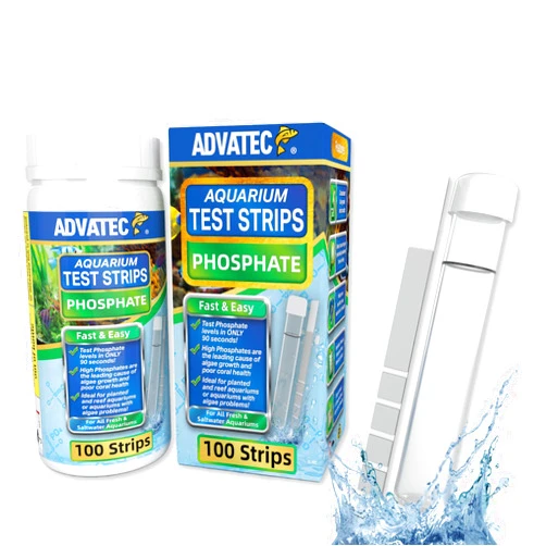 Advatec Phosphate Test Strips for Freshwater & Saltwater Fish Tank - Testing Strips for Fresh & Salt Water Aquarium - Lab Grade Water Tester Kit - 100 Count