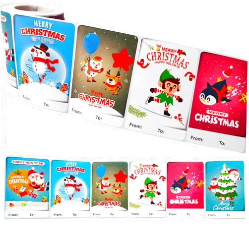 FAMYGFT 250PCS Christmas Gift Tag Stickers Self-Adhesive Name Tags for Christmas Presents Merry Christmas to from Christmas Labels Sticker