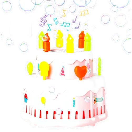 KULARIWORLD Bubble Machine, Automatic Birthday Cake Bubble Maker for Kids Toddlers Outdoor Indoor Play,Bubble Blower with Solution, Toy Gift for Little Boys Girls (Pink)