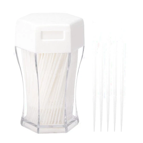Healifty Angle Interdental Brush Toothpicks for Teeth 200Pcs - Double-Head Toothpicks Interdental Brushes, Oral Care Dental Picks (White) Travel Floss