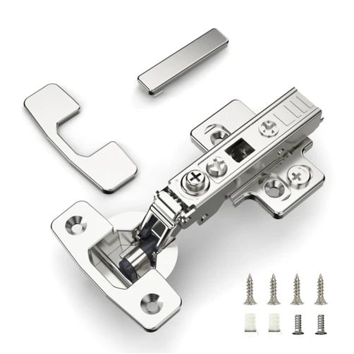 Furniware 2 Pack Cabinet Hinges, 4D Adjustment Frameless Full Overlay Soft Close Hinges, Premium Soft Close Hinges for Kitchen Cabinets Hinges Easy Installation