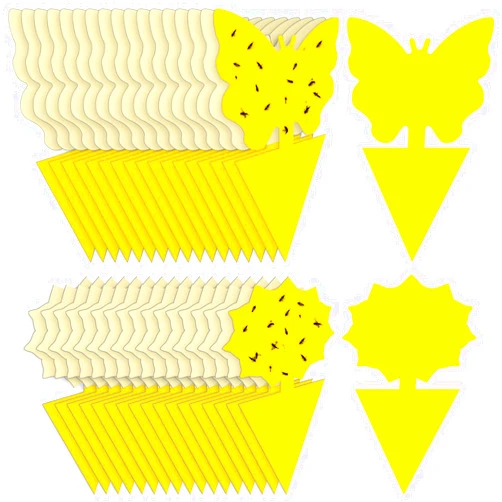 Mosqueda Fruit Fly Traps Fungus Gnat Traps Yellow Sticky Bug Traps 36 Pack Non-Toxic and Odorless for Indoor Outdoor Use Protect The Plant