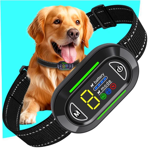 CANDYDOG Dog Bark Collar, Bark Collar for Large & Medium Small Dogs - IP67 Waterproof & Rechargeable Barking Collar with 4 Modes: Beep, Vibration, Electric Shock, 5 Sensitivity Levels, Premium Black