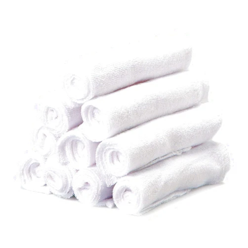 Spasilk Washcloth Wipes Set for Newborn Boys and Girls, Soft Terry Washcloth Set, Pack of 10, White, (010-WTE)
