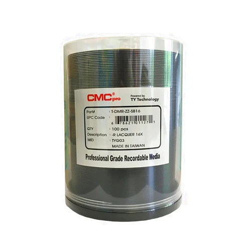 CMCpro CMC Pro - Powered by TY Technology 16x 4.7GB DVD-R Silver Thermal in Cake Box - 100 Pack