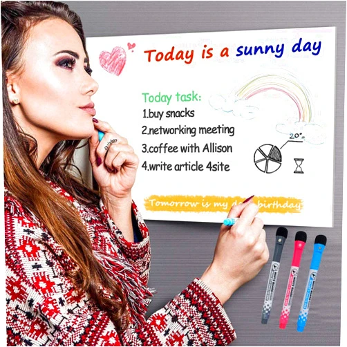 Angledian Small Magnetic Dry Erase Board for Fridge, 11.7 x 16.5 Inches