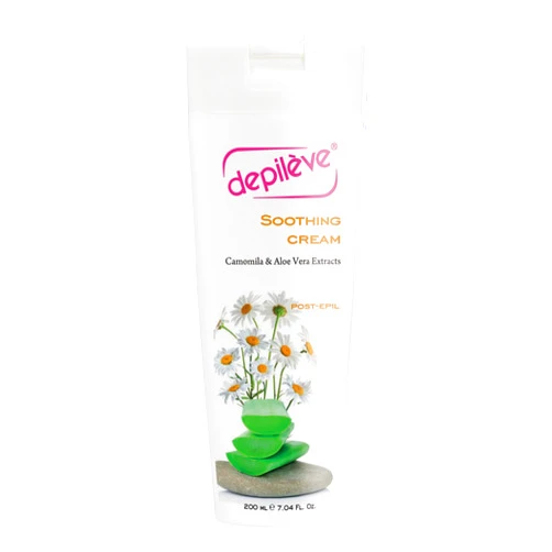 Depileve Soothing Cream - Post Wax Lotion - Enriched with Aloe Vera, Chamomile and Zinc Oxide - for All Skin Types - Skin Calming Aftercare - Makeup-Like Coverage Cream - 7 oz.