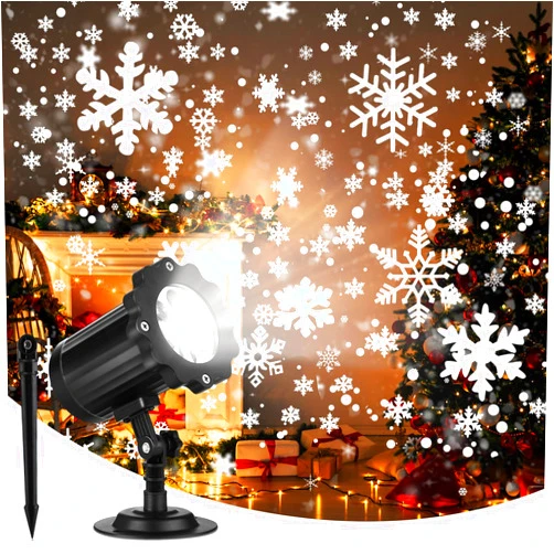 KOXUIUF 2024 New Christmas Projector Lights Outdoor, Waterproof & Adjustable LED Christmas Snowflake Projector Lights Indoor for Halloween, Christmas, Home Birthday Party and Garden Decoration