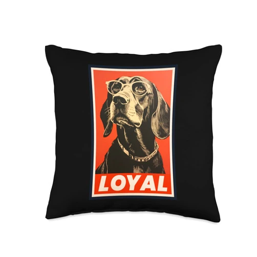 Black and Tan Coonhound Paw Fun Black and Tan Coonhound Loyal Dog Vintage Pet Mom Dad Throw Pillow, 16x16, Multicolor