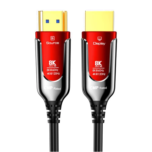 DGHUMEN 65Ft Plenum Rated HDMI Cable(CMP), 8K 48Gbps Fiber Optic Ultra High Speed Long HDMI 2.1 Cord, in Wall Plenum-Rated Cable for Pipes, HDMI to HDMI, Male to Male - (65Ft-CMP)