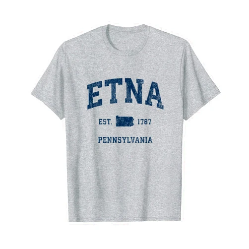 Etna PA Retro T-Shirts & Gifts Etna Pennsylvania PA Vintage Athletic Navy Sports Design T-Shirt